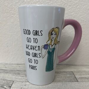 Good/Bad Girls White and Pink Mug